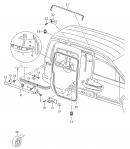 Упор боковой раздвижной левой двери  верхний Volkswagen Caddy 2K08843313B